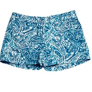 Ann Taylor LOFT Paisley Print Soft Cotton Flat Front Mid Rise Shorts Size 8